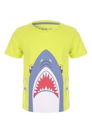 Younger Boys Lime Shark T-shirt