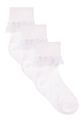 Baby Girl 3pk White Frill Socks