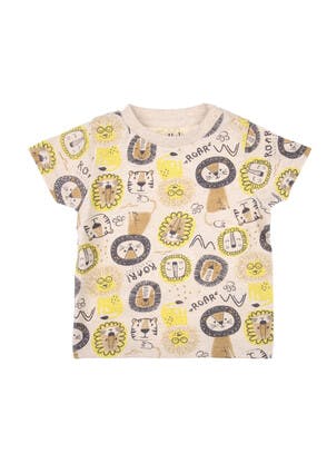 Baby Boys Oatmeal Lion T-shirt
