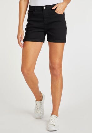 Womens Black Denim Shorts