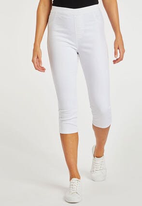 Womens White Cropped Kate Jeggings