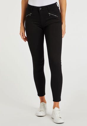 Womens Black Alexa Premium Zip Front Skinny Jeans