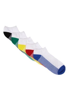 Mens 5pk White Stripe Trainer Socks