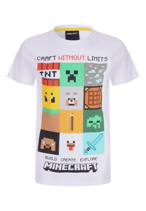 Older Boys White Minecraft T-Shirt