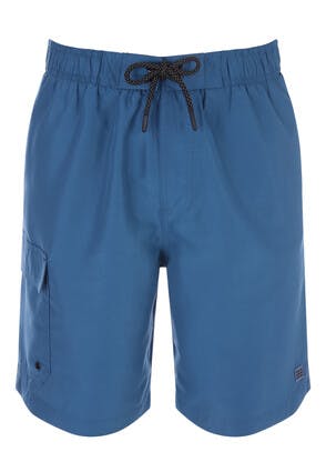 Mens Blue Cargo Swim Shorts
