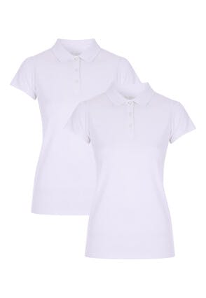 Older Girls 2pk White Polo Shirt