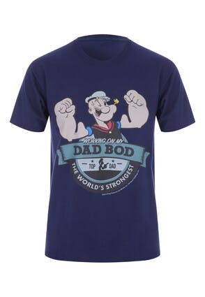 Mens Navy Popeye Dad Bod T-Shirt