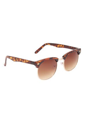 Womens Brown Retro Tortoiseshell Sunglasses