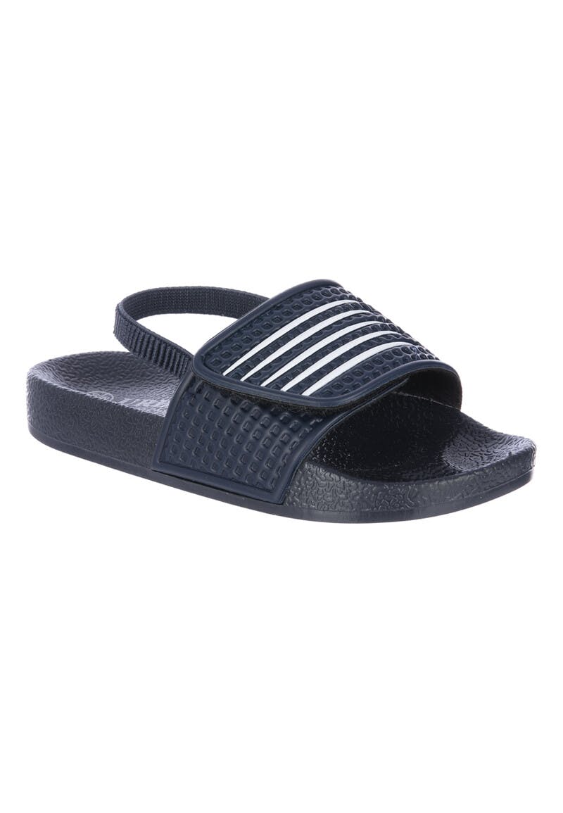 Peacocks - Younger Boys Navy Sliders with Strap