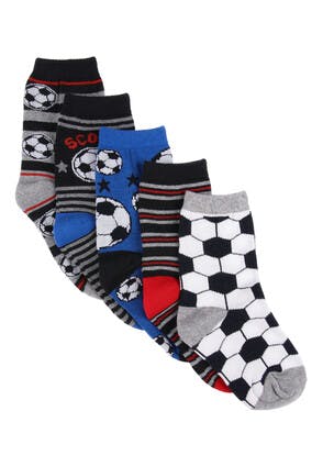 Boys 5pk Blue Football Socks