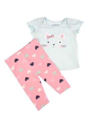 Baby Girls Cat Top and Leggings Set