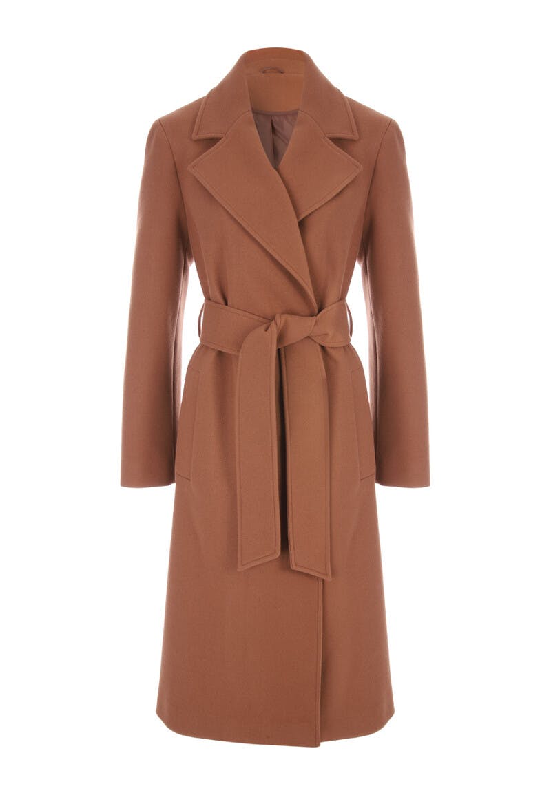 Sjældent Opdatering Luscious Womens Camel Belted Coat | Peacocks