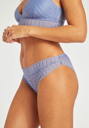 Womens Blue Geo Lace Hipster Briefs