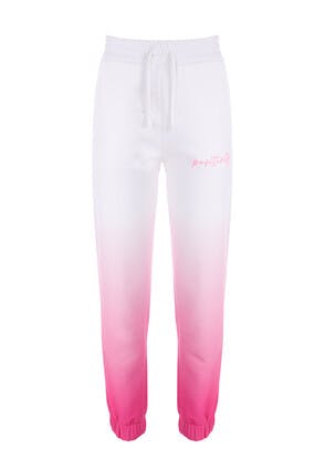 Older Girls Cream and Pink Dip-Dye Joggers