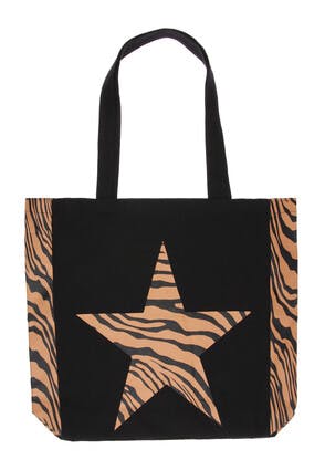 Womens Black Zebra Print Tote Bag