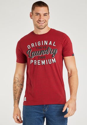 Mens Red Tokyo Laundry T-Shirt