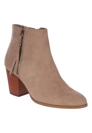 Womens Taupe Western Ankle Boots