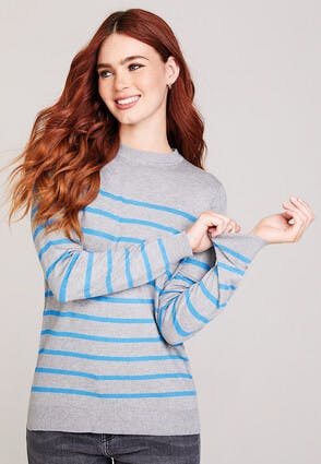 Womens ATMOSPHERE Striped Long Sleeve Thin Knit Jumper  UK Size 6 8 10 12 14 18 