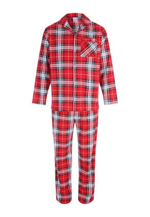 Mens Red Check Pyjama Set