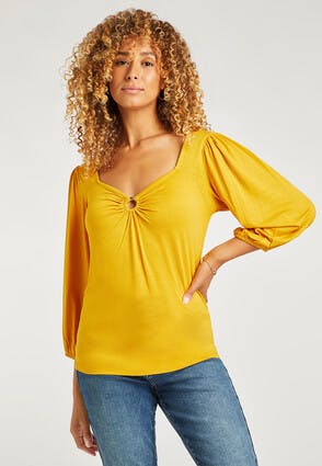 Womens Clothing Tops Blouses Yellow Guess Blouse in Light Yellow 
