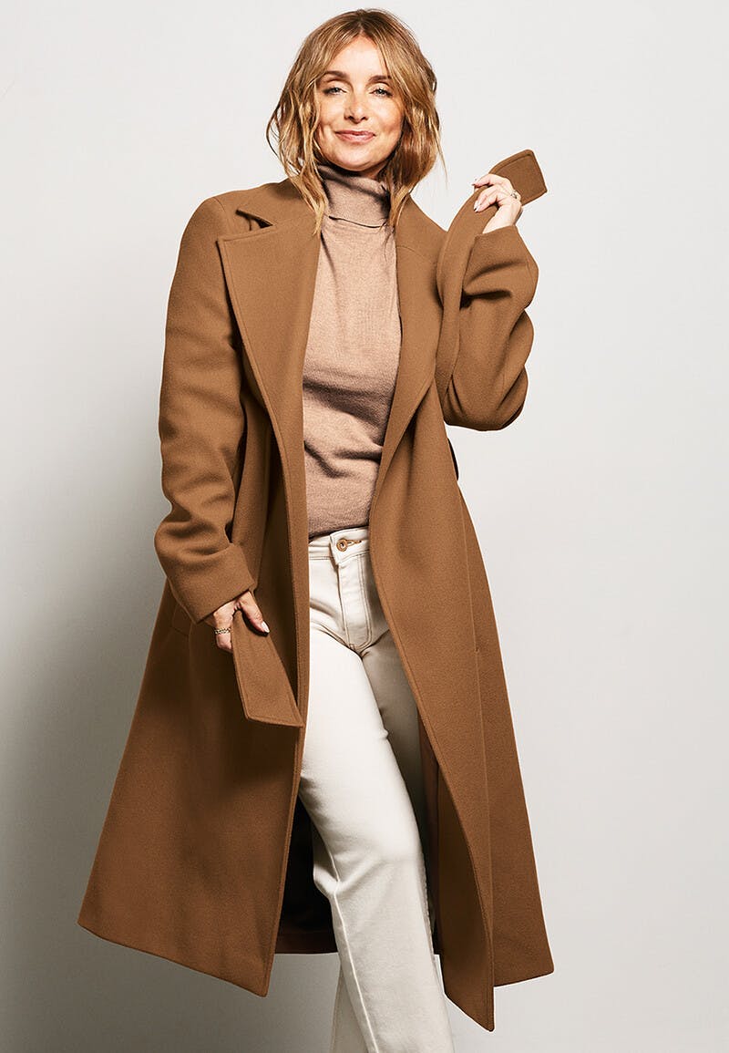 Sjældent Opdatering Luscious Womens Camel Belted Coat | Peacocks