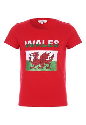 Older Girls Red Wales T-shirt