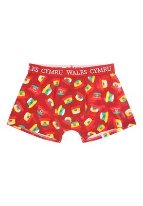 Mens Red Welsh Novelty Boxers