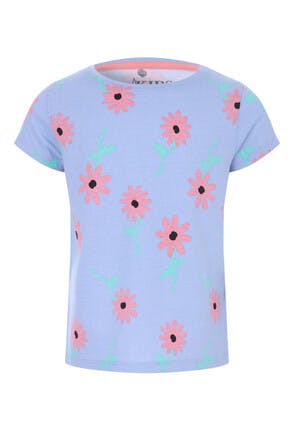Younger Girls Blue & Pink Floral T-Shirt 