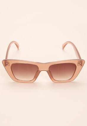 Womens Light Brown Cat Eye Sunglasses