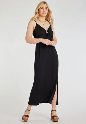 Womens Black Strappy Cut Out Dress