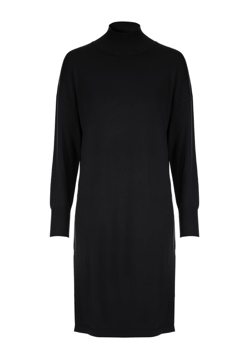 Womens Black Knitted High Neck Jumper Dress | Peacocks