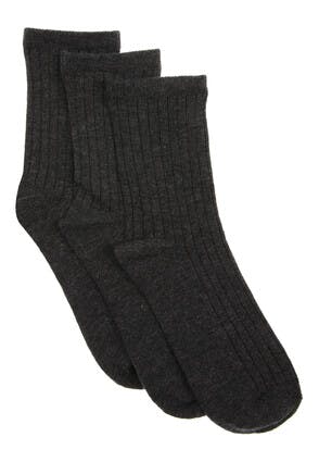 Boys 5pk Plain Dark Grey Socks