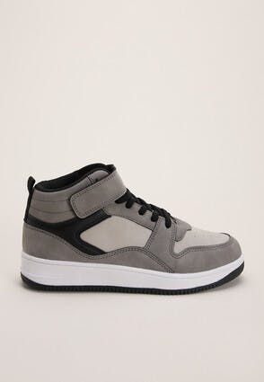 Older Boys Grey High Top Trainers 
