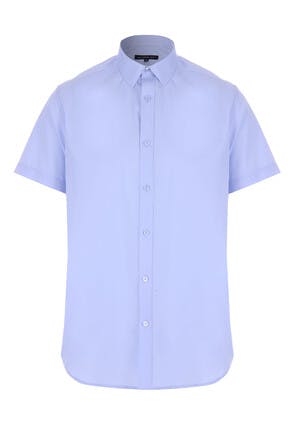 Mens Blue Classic Fit Short Sleeve Shirt