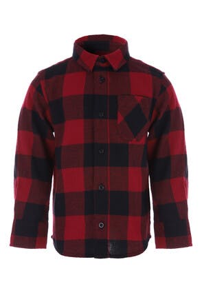 Younger Boys Red & Black Check Shirt 