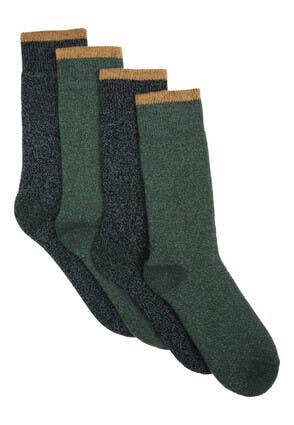 Mens 2pk Green Everyday Comfort Thermal Socks