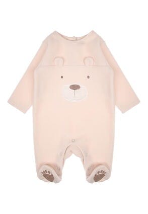 Baby Cream Bear Fleece Sleepsuit 