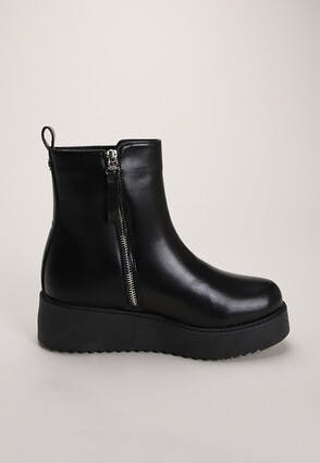 Womens Wedge Black Ankle Boot