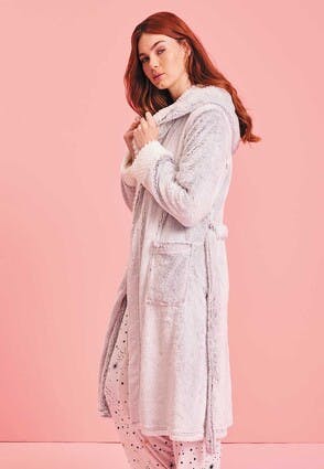 Ladies Novelty Fox Dressing Gown Hooded Robe