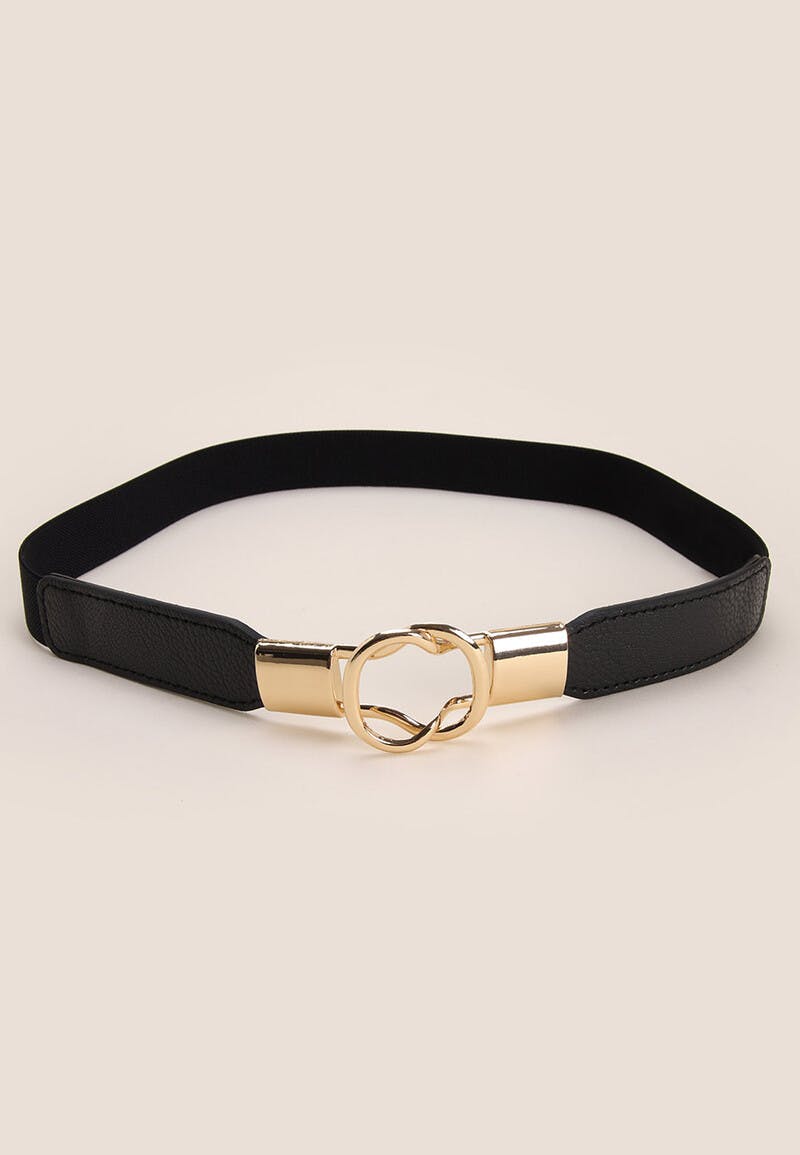 Womens Black Skinny Elasticated Belt | Peacocks