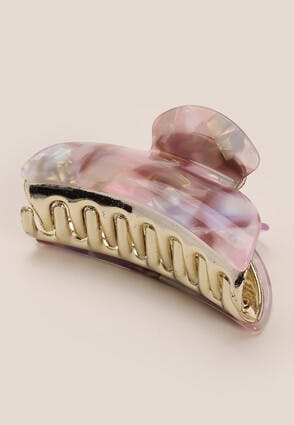 Womens Lilac Marble Claw Clip