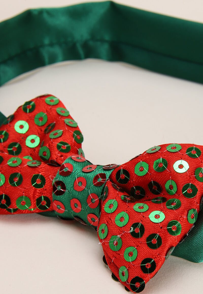 Dog Red Sequin Bow Tie | Peacocks