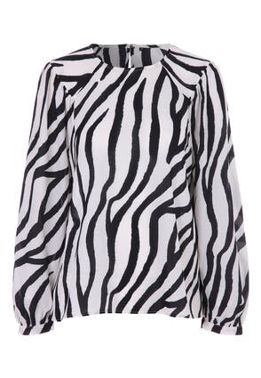 Womens Black & White Zebra Blouse