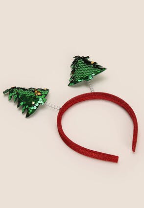 Green Sequin Christmas Tree Head Boppers