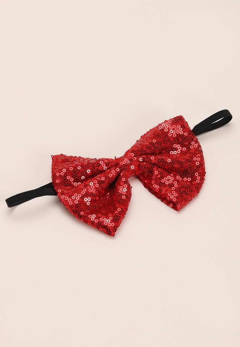 Christmas Red Sequin Bow Tie | Peacocks