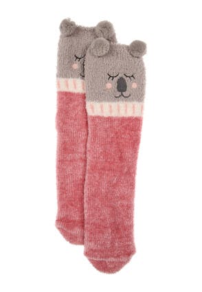 Womens Pink Marshmallow Socks
