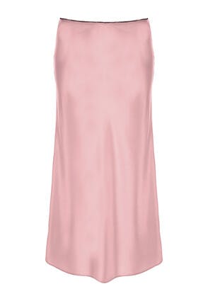 Womens Pink Satin Midi Skirt 