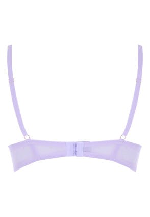 Womens Lilac Lace Balcony Bra