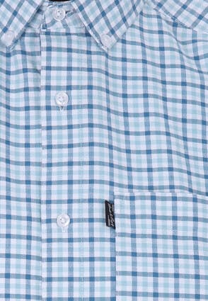 Mens Turquoise Oxford Check Shirt | Peacocks