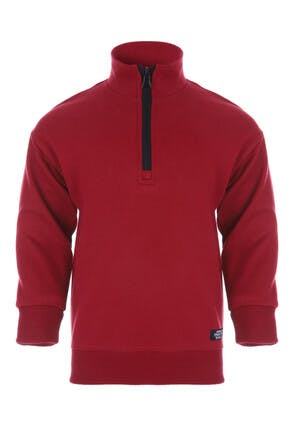 Younger Boys Red Zip Sweater 